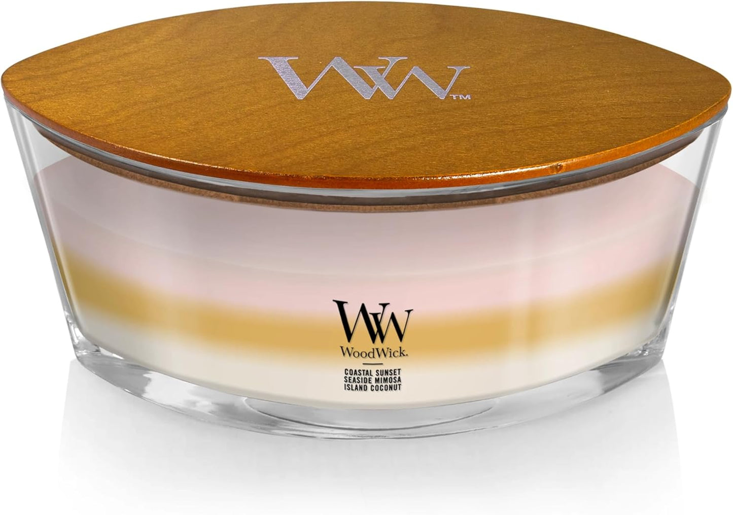 WoodWick Island Getaway Trilogy Gifts for Women and Men, 16 oz Ellipse Trilogy Candle with Crackling Wick