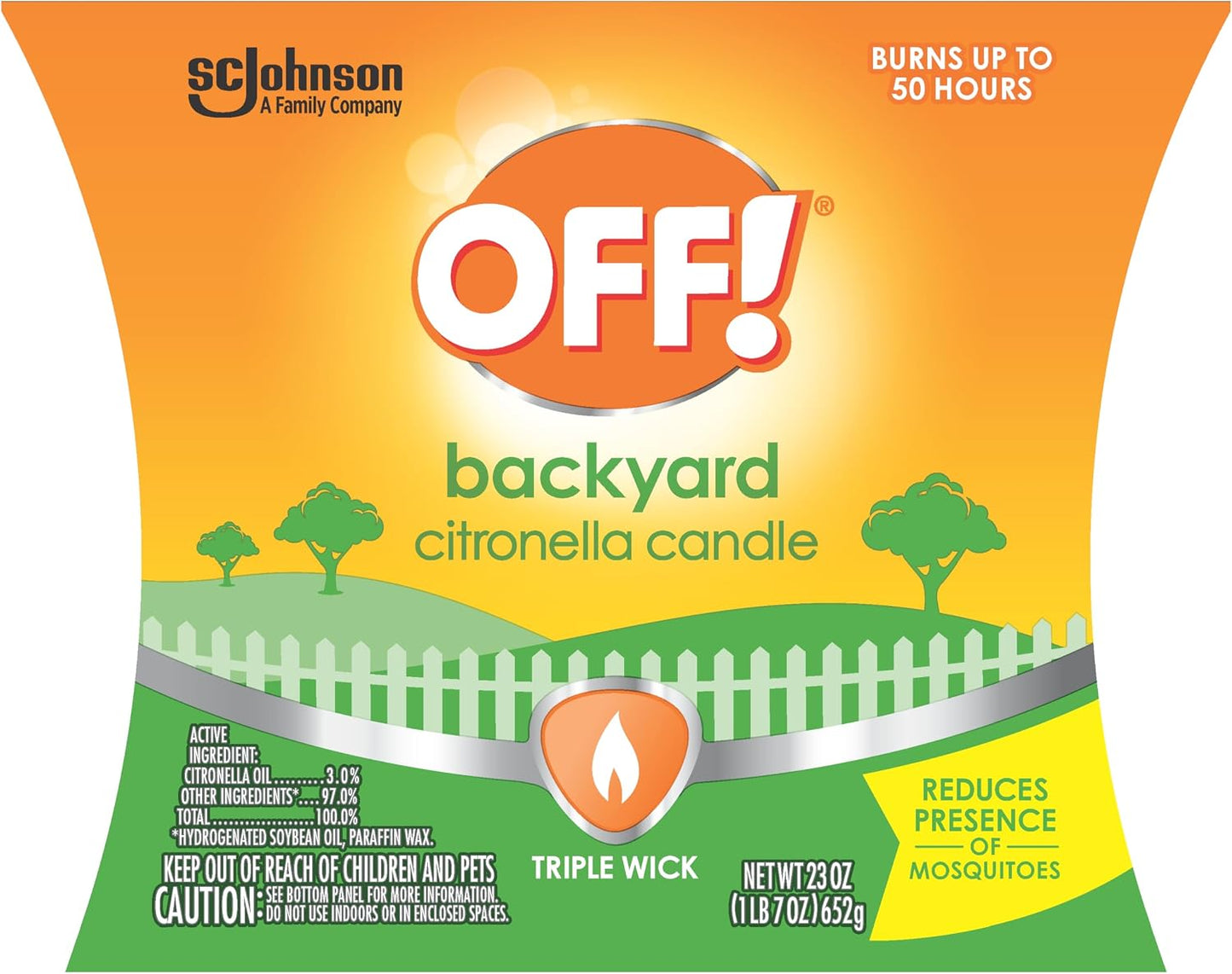 SC Johnson Off 3 Wick Citronella Bucket, 23 oz, Pack of 1