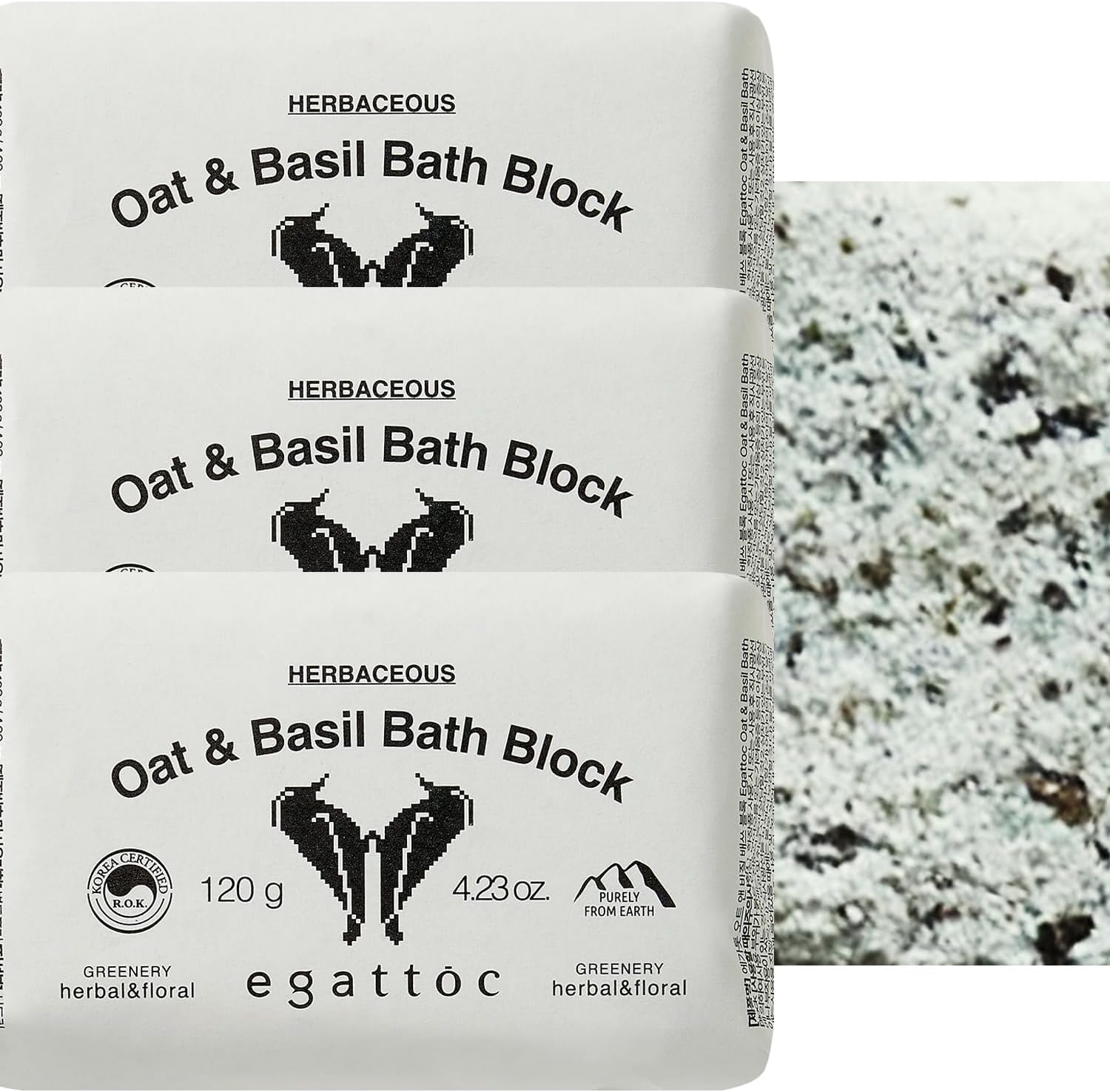 Bath Bombs for Women, Pack of 3, Oat & Basil Bath Fizzies with Essential Oils & Sea Salt, Moisturizing Bath Block for Dry Skin Relief, Natural Aromatherapy Home Spa Gift, Green Citrus Scent