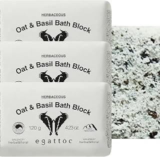 Bath Bombs for Women, Pack of 3, Oat & Basil Bath Fizzies with Essential Oils & Sea Salt, Moisturizing Bath Block for Dry Skin Relief, Natural Aromatherapy Home Spa Gift, Green Citrus Scent