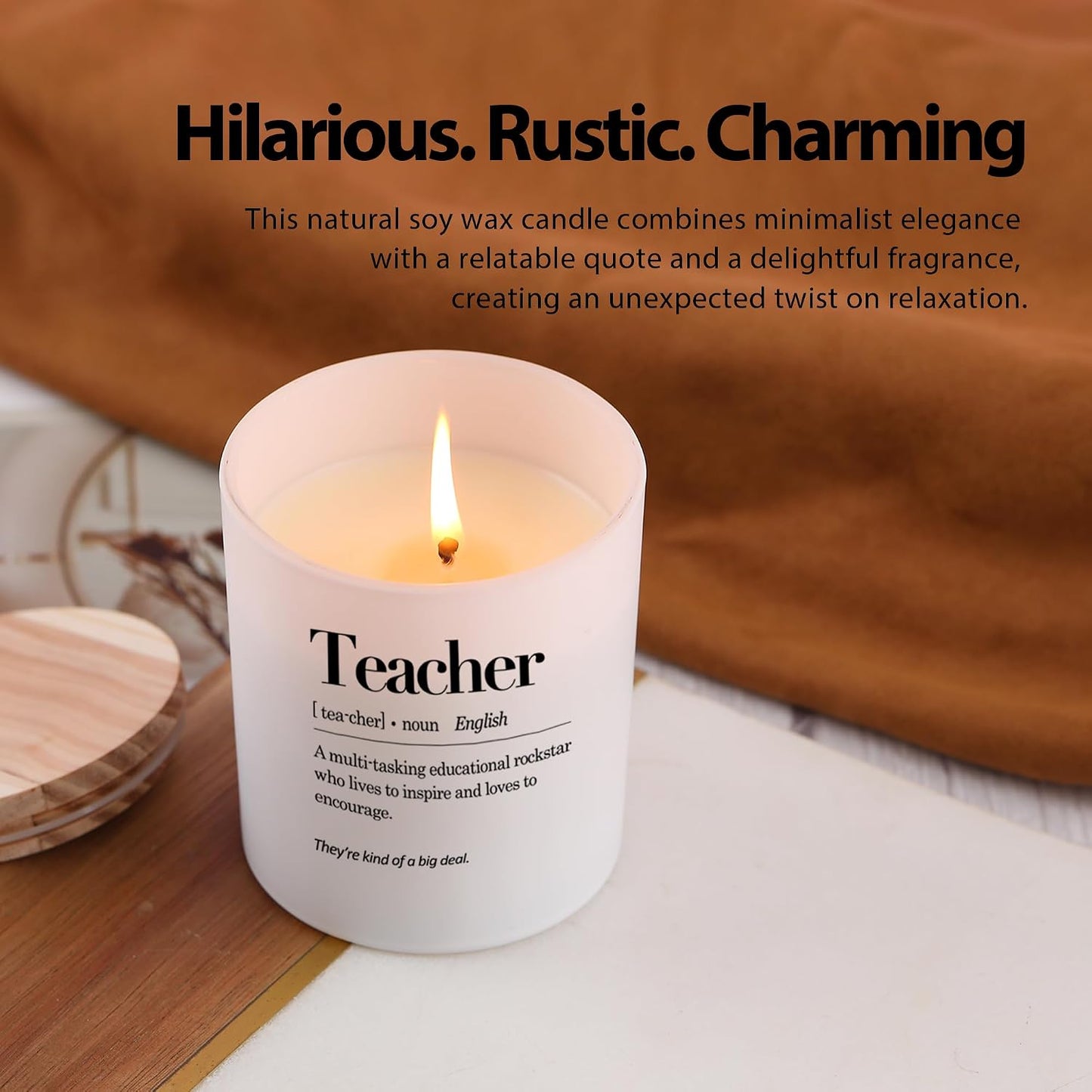 Teacher Definition Teacher Gifts Scented Candles Home Office Appreciation Gifts from Students End of the Year Gift to Professor Jar Candles Lavender Scent Soy Wax Candles 9.5 oz