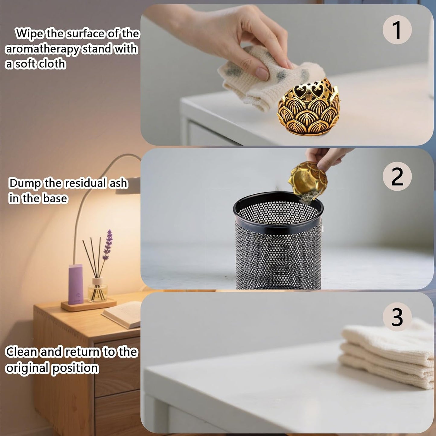 4 Pack Incense Cone Holder Small Cute Lotus Metal Incense Cone Holder Burner Brass Dhoop Items Decor with Incense Sticks Holders for Home Worship Decoration