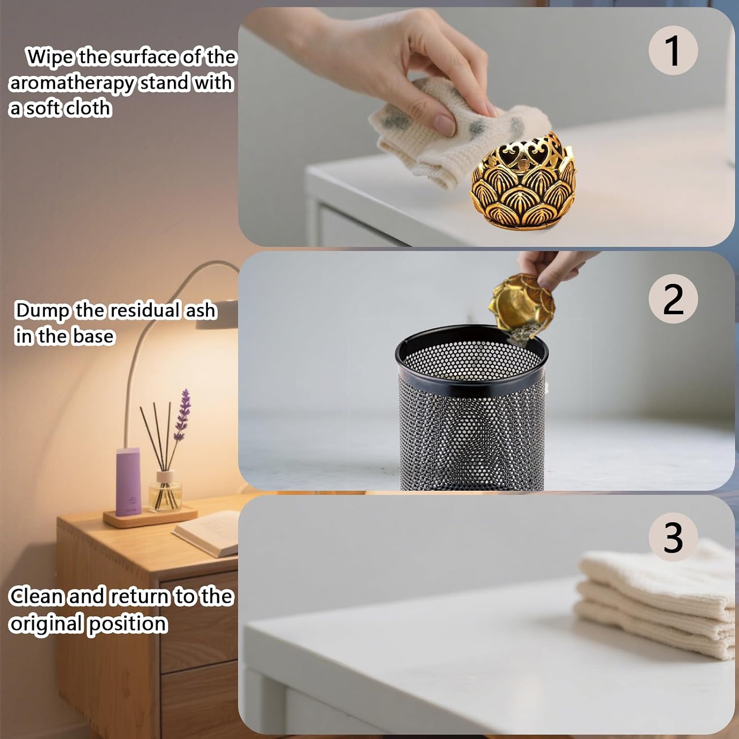 4 Pack Incense Cone Holder Small Cute Lotus Metal Incense Cone Holder Burner Brass Dhoop Items Decor with Incense Sticks Holders for Home Worship Decoration