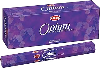 Hem Opium Incense Sticks (120 Sticks, 6 Boxes Inside) - 9 Inches Long, 20g per Box - Perfect for Meditation, Rituals & Cleansing |Enchantment, Captivating & Mysterious Fragrance