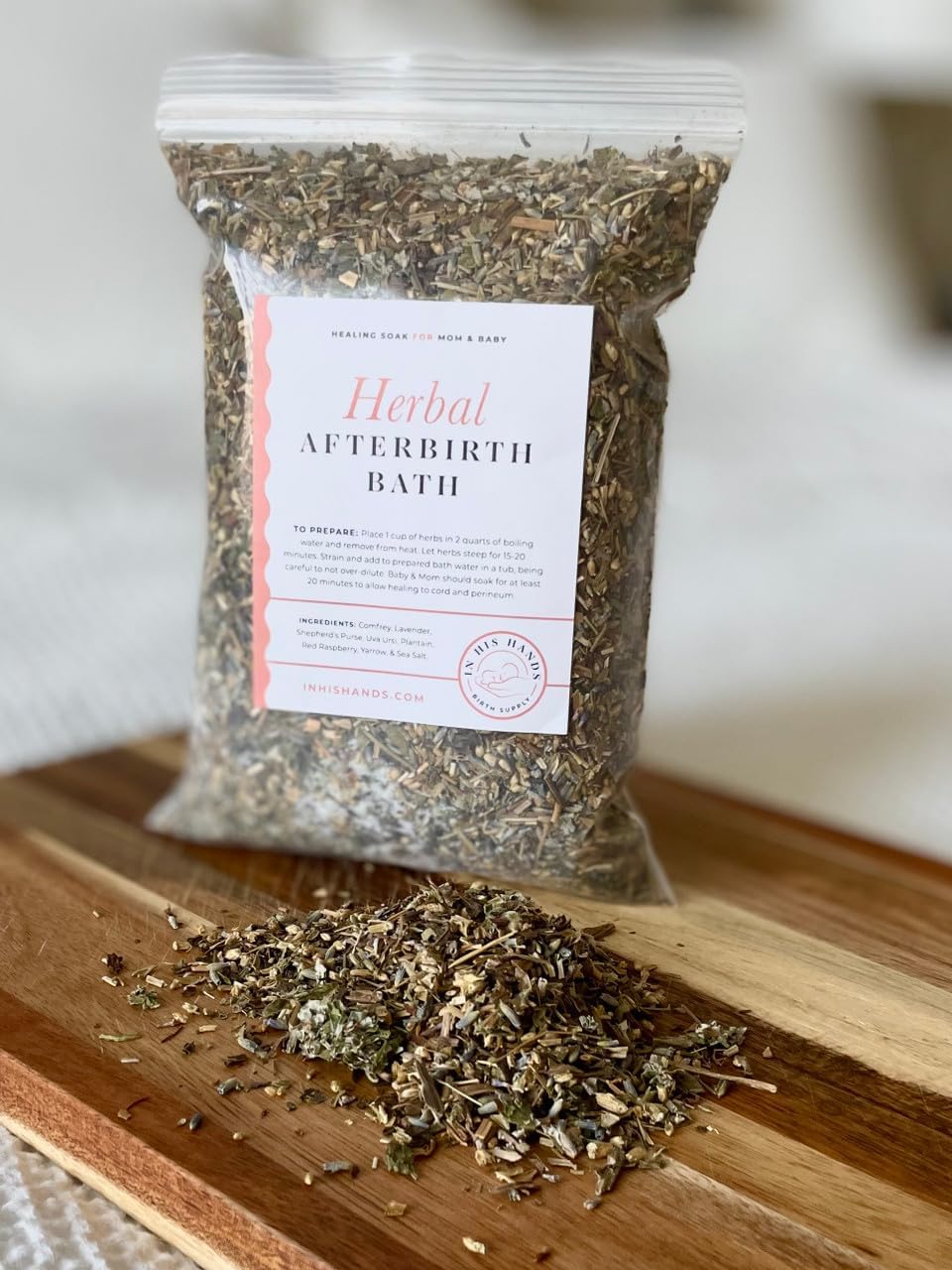 Herbal Postpartum Bath by in His Hands. 12 Ounces of Handmade Soothing Herbs and Sea Salt for Postpartum. Healing, Relaxing, Soothing Bath for Postpartum Recovery with Salt!