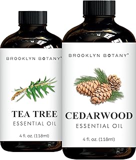 Brooklyn Botany Tea Tree & Cedarwood Essential Oils – 4 Fl Oz (Pack of 2) – 100% Pure & Natural – Grounding & Clarifying Aromatherapy Blend