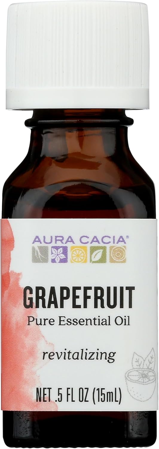Aura Cacia Essential Oil, Joyful Grapefruit, 0.5 fluid ounce, Packaging May Vary