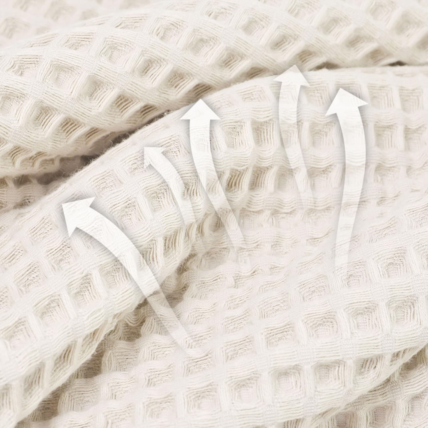 Jacquotha Waffle Bath Towels Set of 2 (Mist White) – Cotton, Quick Dry, Low Lint, 31” x 62” Large Towels for Bathroom Shower Spa Pool