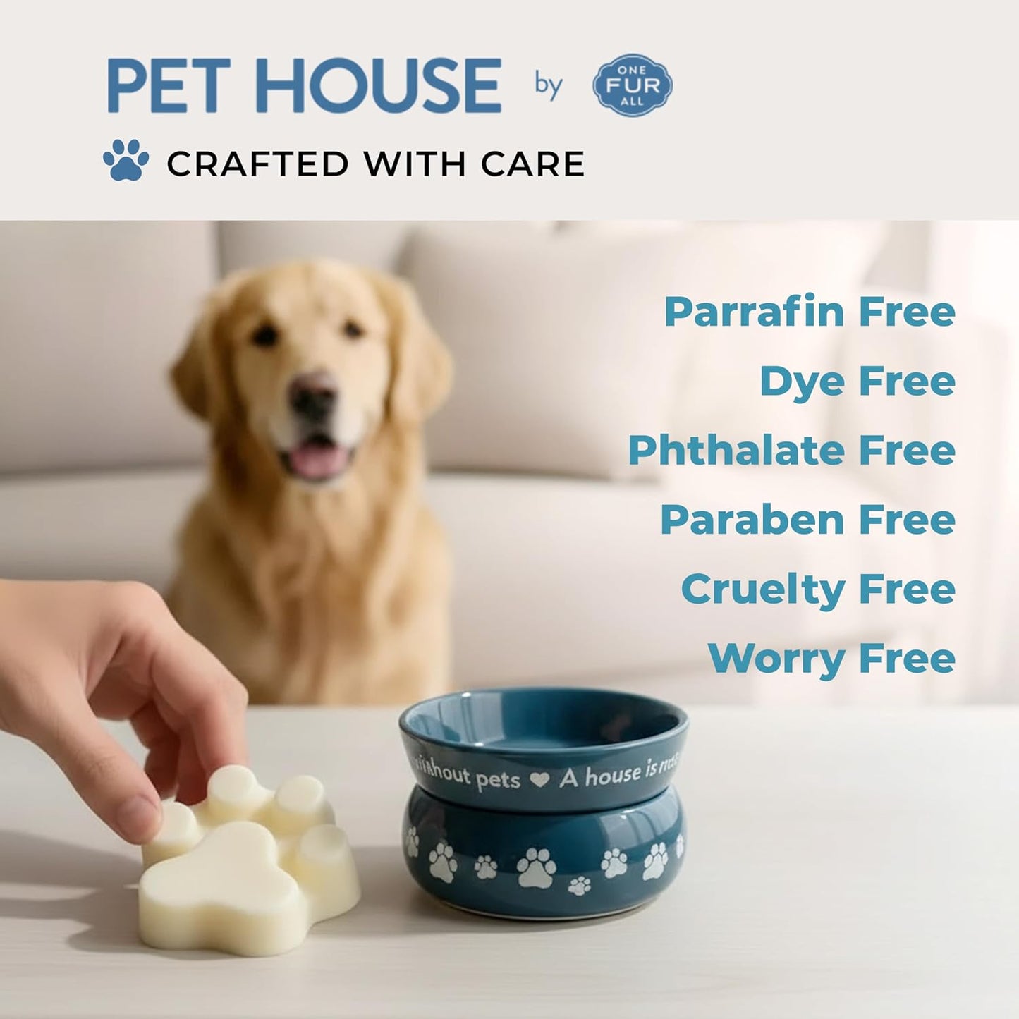 Pet House Wax Melts Bamboo Watermint, Mediterranean Sea - Long-Lasting Scented Wax Melts, Plant Based, Pet Friendly Pack of 2