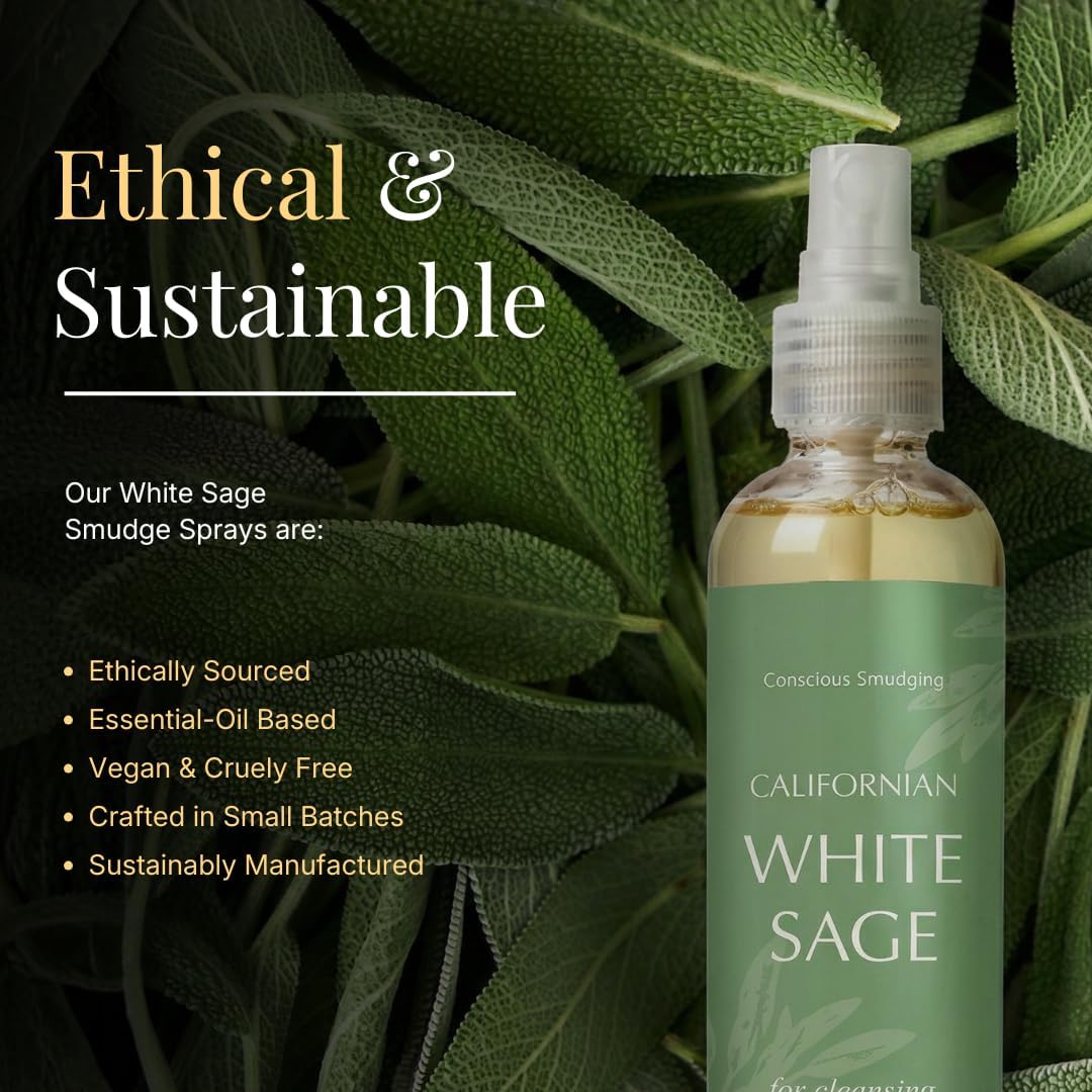 White Sage Smudge Spray Mist Gift Set by Aromafume | 3x50ml | White Sage with Lavender & Palo Santo | Air Freshener Sprays for Home, Fabric & Linen Mist | For Cleansing Negative Energy & Protection