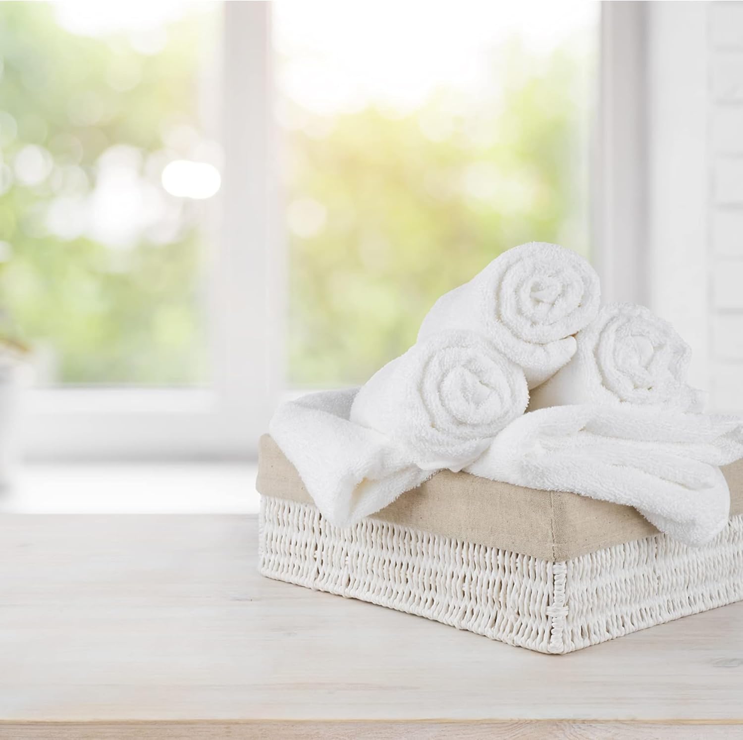 GOLD TEXTILES Premium Bath Towel Set (Pack of 24,27 x 54) 100% Ring-Spun Cotton Towels for Hotel, Spa, Soft and Absorbent (27 x 54, White - 24 Pcs)