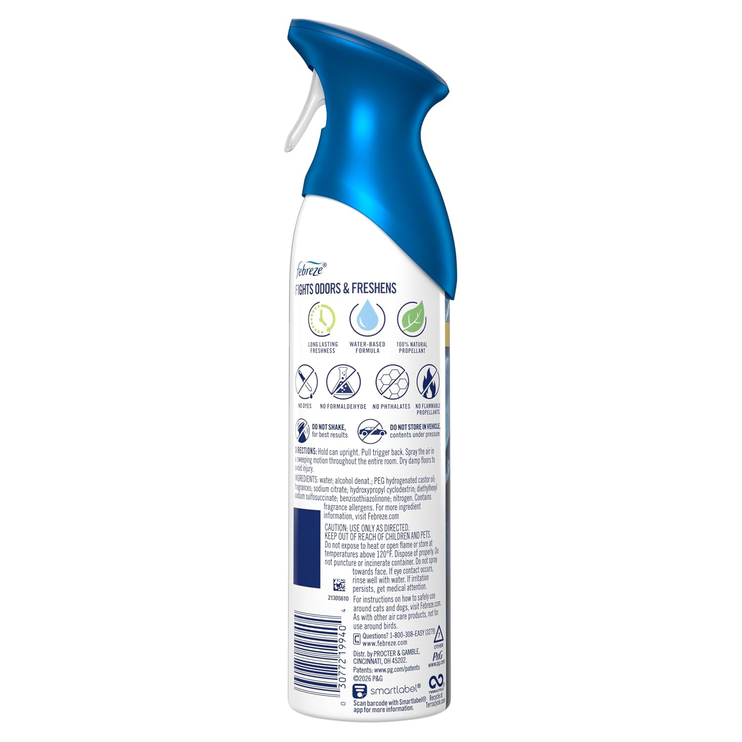 Febreze New & Improved Air Mist Ocean Air Freshener, Home and Kitchen Essentials, Odor Fighting Room Spray, 8.1 oz bottle