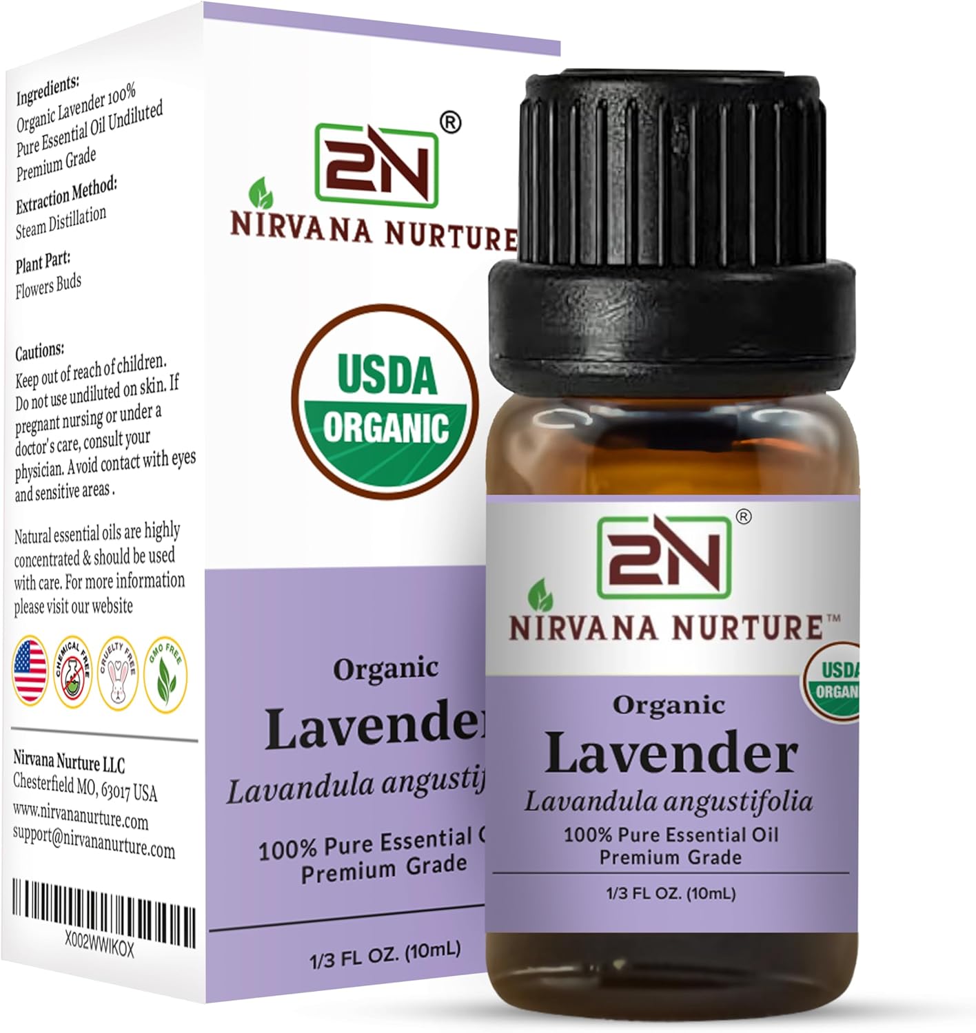 Lavender Essential Oil, USDA Certified Organic, 100% Pure Undiluted, Aromatherapy Oil for Diffuser, Hair & Skin Care