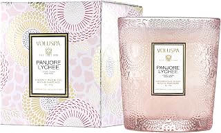 Voluspa Panjore Lychee, Classic Boxed Candle, 9 Ounce, 60 Hour Burn Time, Coconut Wax for Clean Burning, Handcrafted in the USA
