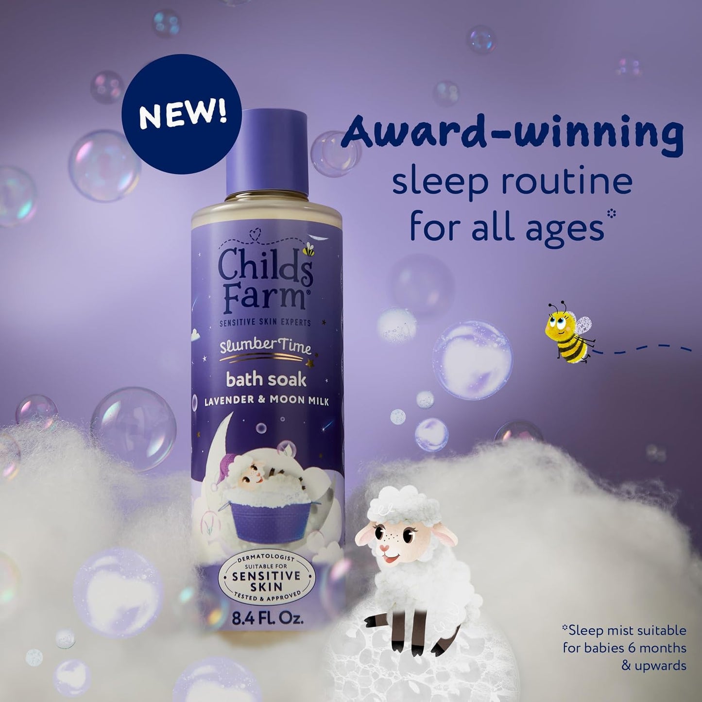 Childs Farm SlumberTime Bath Soak, Lavender & Moon Milk 250ml US