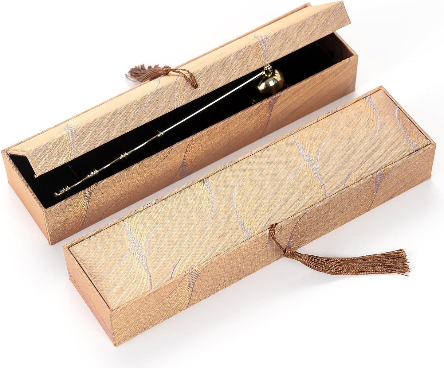Candle Snuffer Extinguisher,Polished Stainless Steel Candle Wick Flame Extinguish Cover Vintage Tool,Candle Accessory Gift Box (Golden)