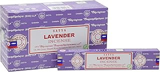 EARTH Satya Lavender Incense Sticks 15 GMS (Pack of 12) (Green Certified) Indian Perfumed Hand Rolled Agarbatti Perfect for Worship,Relaxation, Medication.