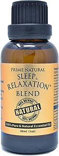 PRIME NATURAL Sleep & Relaxation Essential Oil Blend 30ml/1oz - by Prime Natural - Made in USA - Pure Undiluted Therapeutic Grade - Aromatherapy Scents & Diffuser - Grounding, Calming, Peace