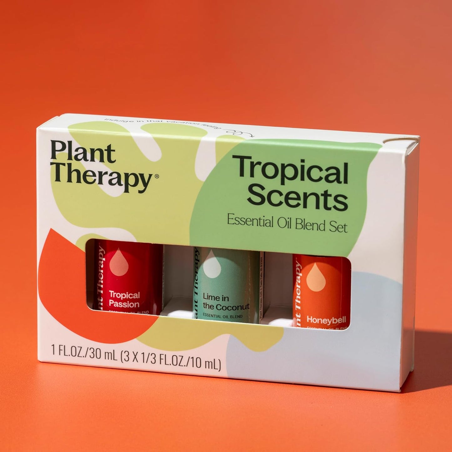 Plant Therapy Tropical Scents Home Set of 3 Essential Oil Blends Including Natural Scents to Scent Your Home with Honeybell, Lime in The Coconut & Tropical Passion 10 mL (1/3 oz) Each