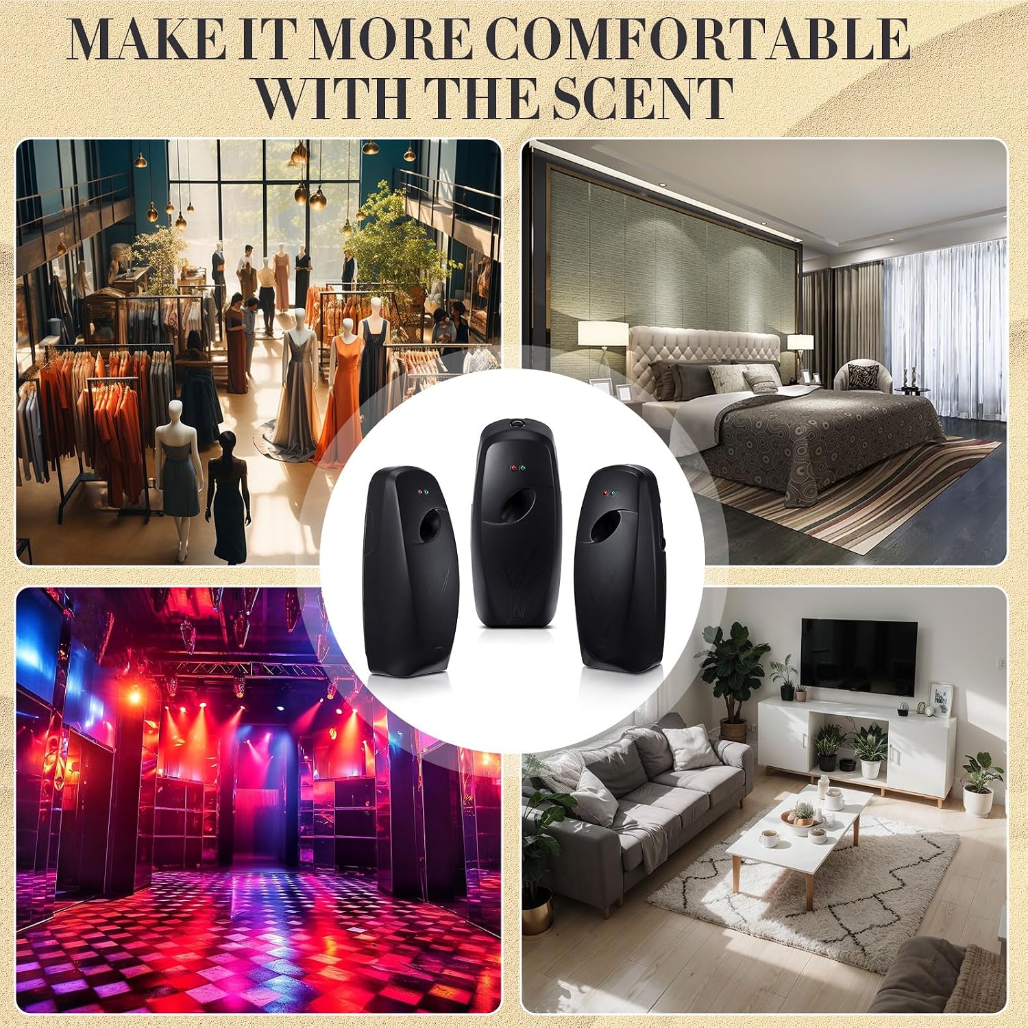 Maxcheck Automatic Air Freshener Spray Dispenser 2 Pack Wall Mounted Free Standing Restroom Air Freshener Battery Operated Automatic Sprayer Dispenser for Home Bathroom Commercial Time Scent(Black)
