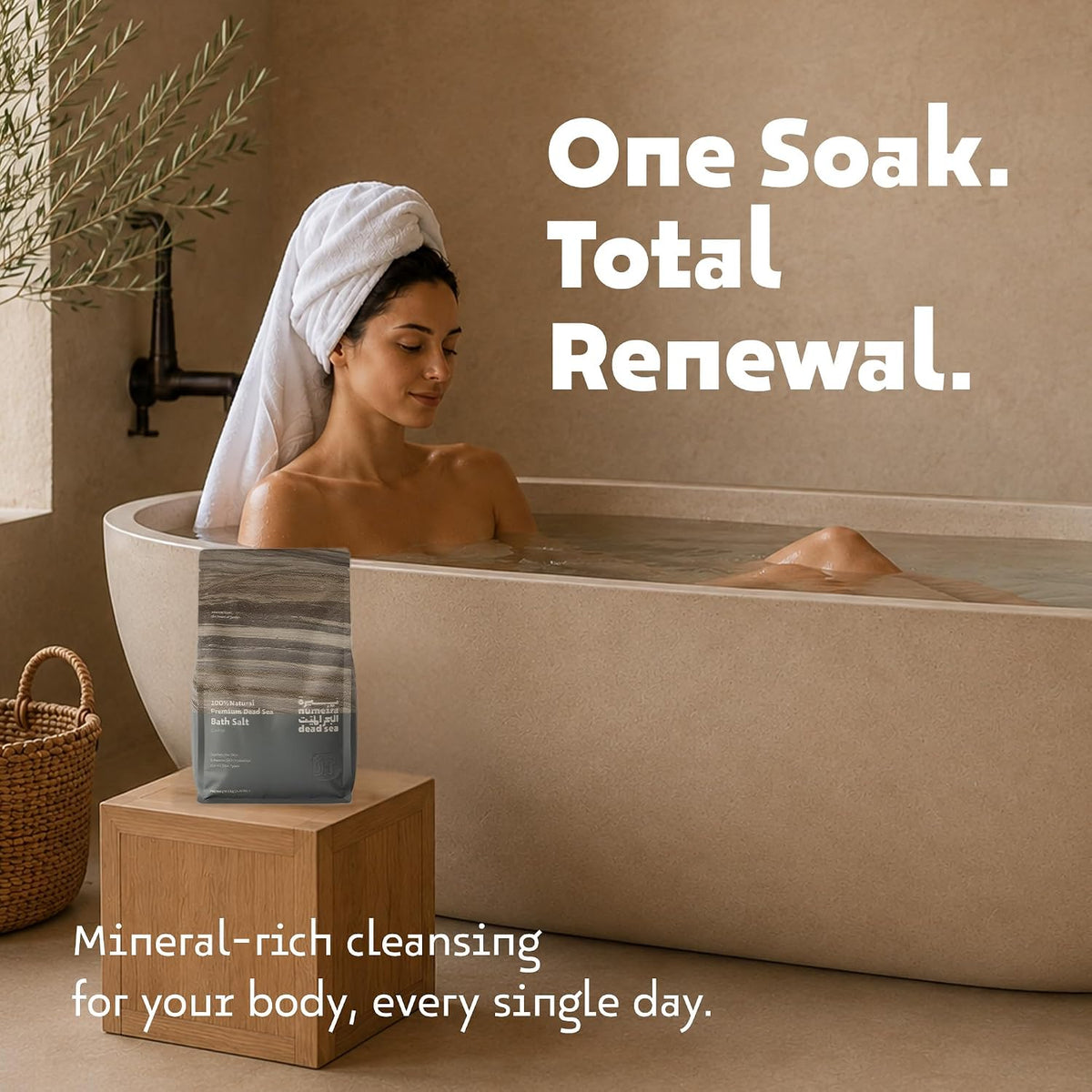 Dead Sea Bath Salt for Women &amp; Men - 1kg Mineral Salt for Soaking
