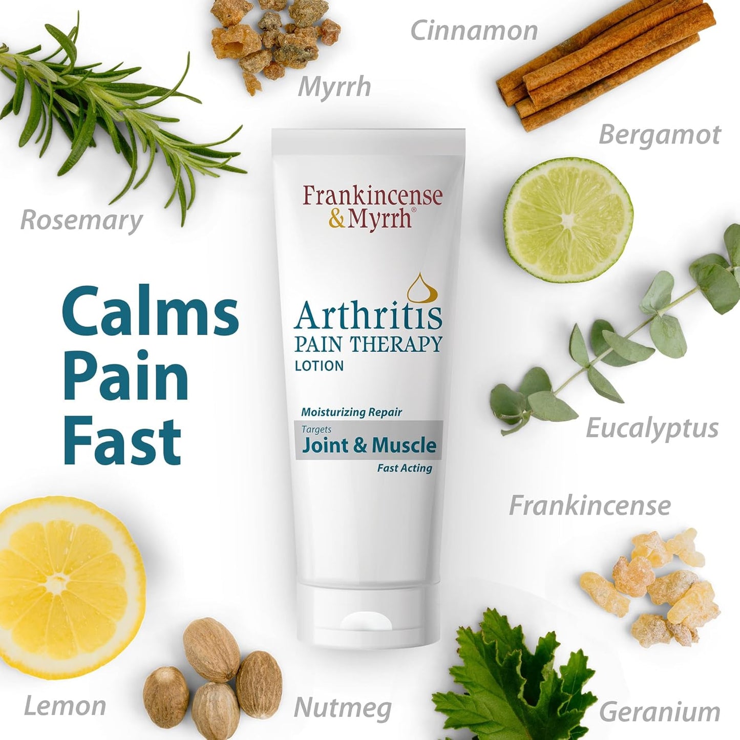 Frankincense & Myrrh Arthritis Pain Reliever Therapy Lotion – Topical Arthritis Pain Relief Cream and Hydrating Skin Repair, Body Relief for Sciatica, Knee, Back, Joints, Neck, Hands, 3 Oz - 1 Pack