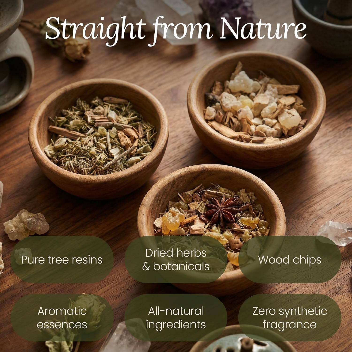 Natural Resin, Herbs & Essence Wealth Manifestation Mix - Blend with Frankincense, Sandalwood, Cinnamon & Copal - Grounding Loose Incense for Abundance Rituals & Meditation - 1.19 oz.