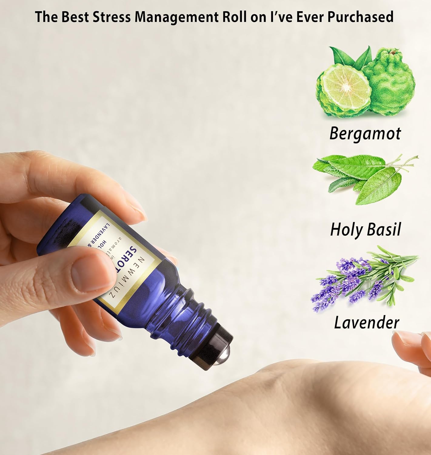 De Stress Roll on Calming Holy Basil Lavender and Bergamot & Headache Relief Peppermint Rosemary and Eucalyptus Pack of 2