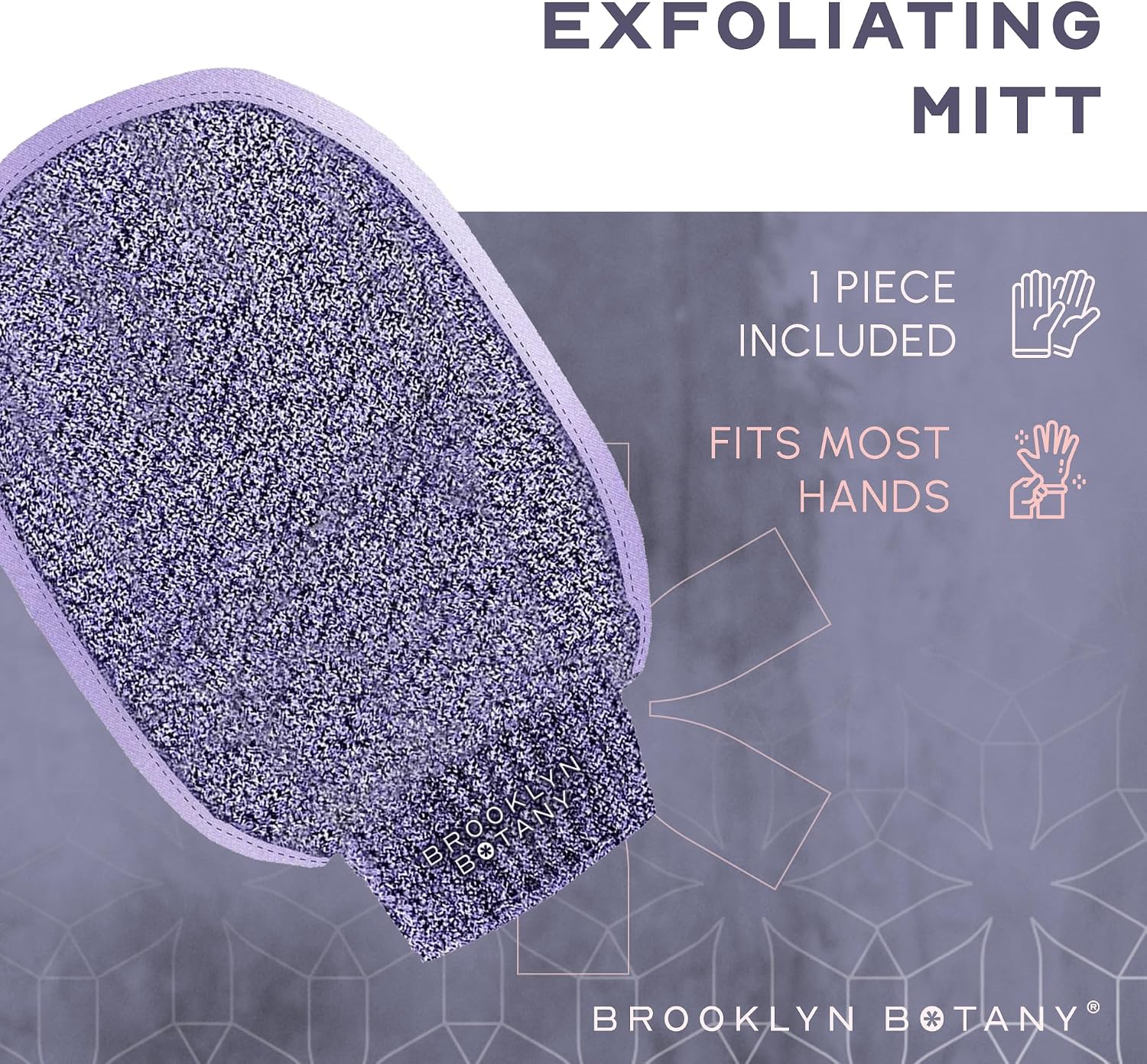 Brooklyn Botany Exfoliating Mitt for Bath and Shower – Heavy Duty Exfoliating Body Scrubber for Massage and Dead Skin Remover for Body – 1 Mitt