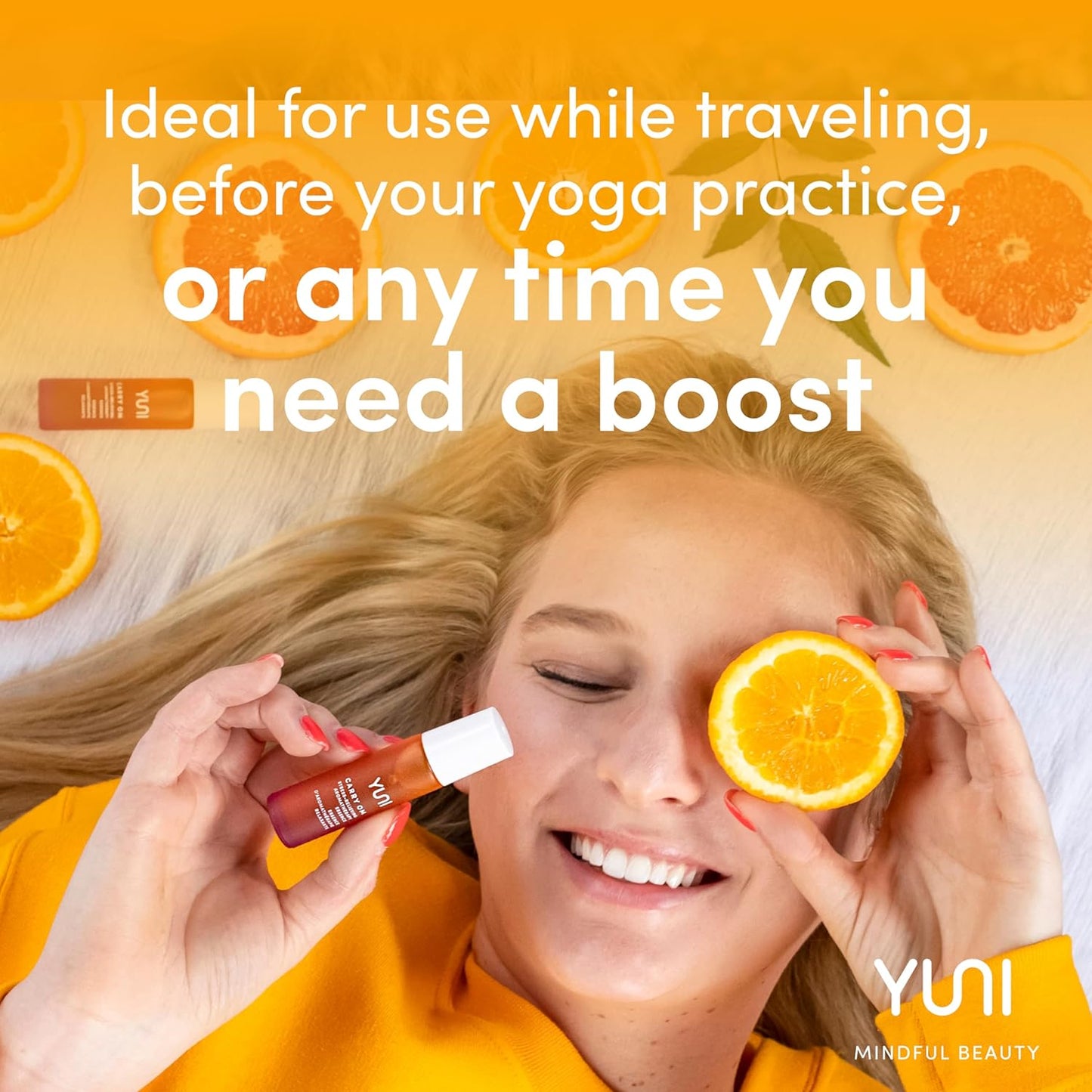 YUNI Beauty Essential Oil Fragrance Roll On (0.33 oz) Carry Om Stress-Relieving Aromatherapy Rollerball - Calming & Soothing Natural Perfume Alternative - All Natural, Paraben-Free, Cruelty-Free