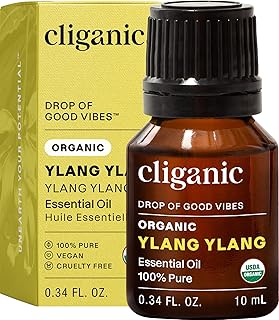 Cliganic Organic Ylang Ylang Essential Oil, 100% Pure Natural for Aromatherapy | Non-GMO Verified
