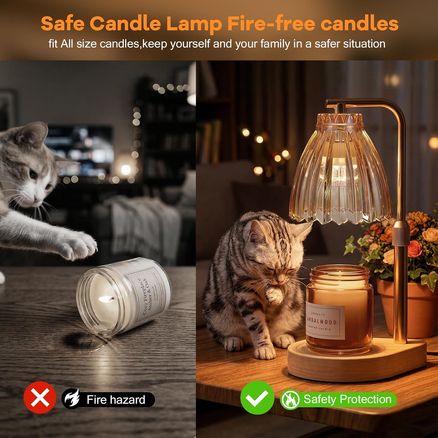 Gifts for Women, Candle Warmer Lamp with Adjustable Height, Timer & Dimmer, Birthday Gifts for Women, Elegant Gift Box & Greeting Card, Candle Lamp with 2 Bulbs for Home Decor/Bedroom/Office