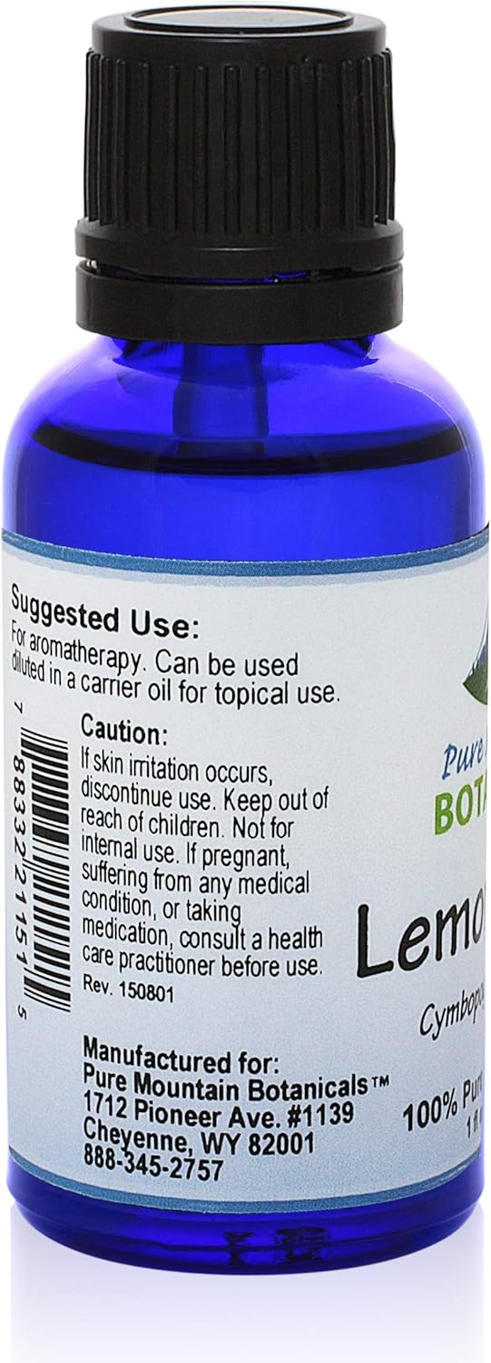 Lemongrass (Cymbopogon Flexuosus) Essential Oil - 100% Pure Natural & Kosher - 1 fl oz Bottle