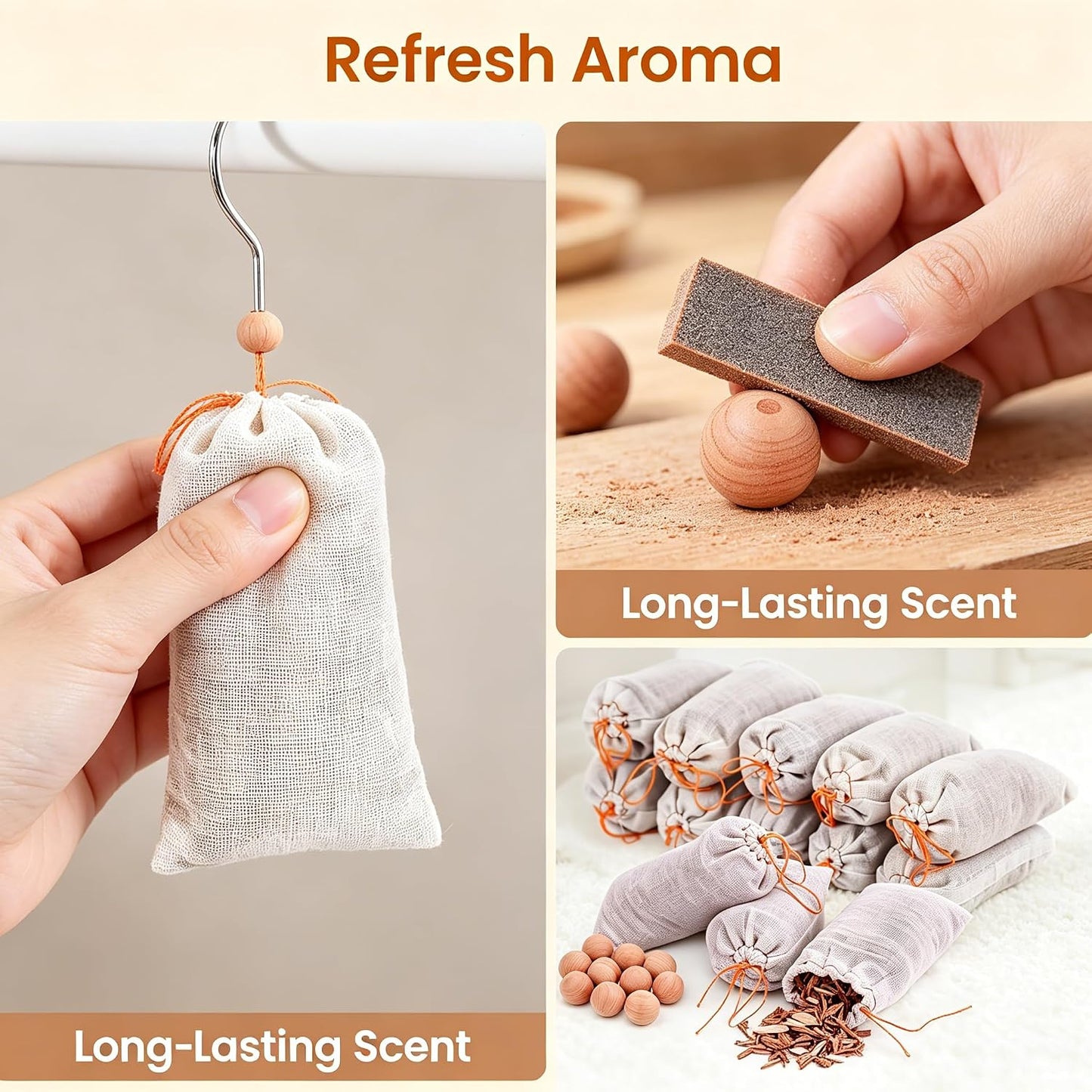 2026 New Cedar Bags and Sachets - Aromatic Cedar Wood Blocks and Shavings for Clothes and Shoes Storage, Ideal for Closets and Drawers, 20 Pack