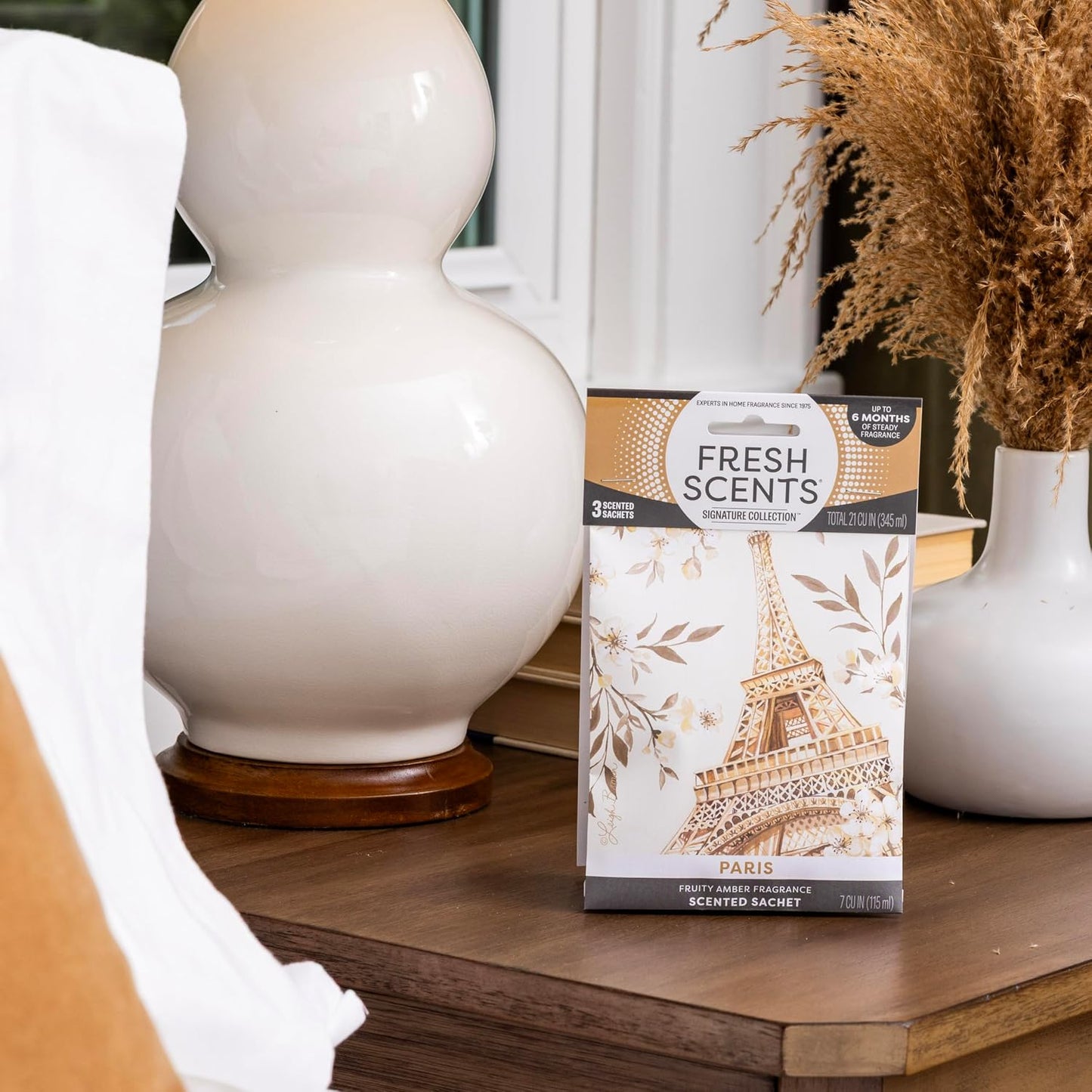 Fresh Scents | Scented Sachet Packet | Paris | Air Freshener Bags for Drawers, Closets, Cars | 3 Pack | Long Lasting Home Fragrance