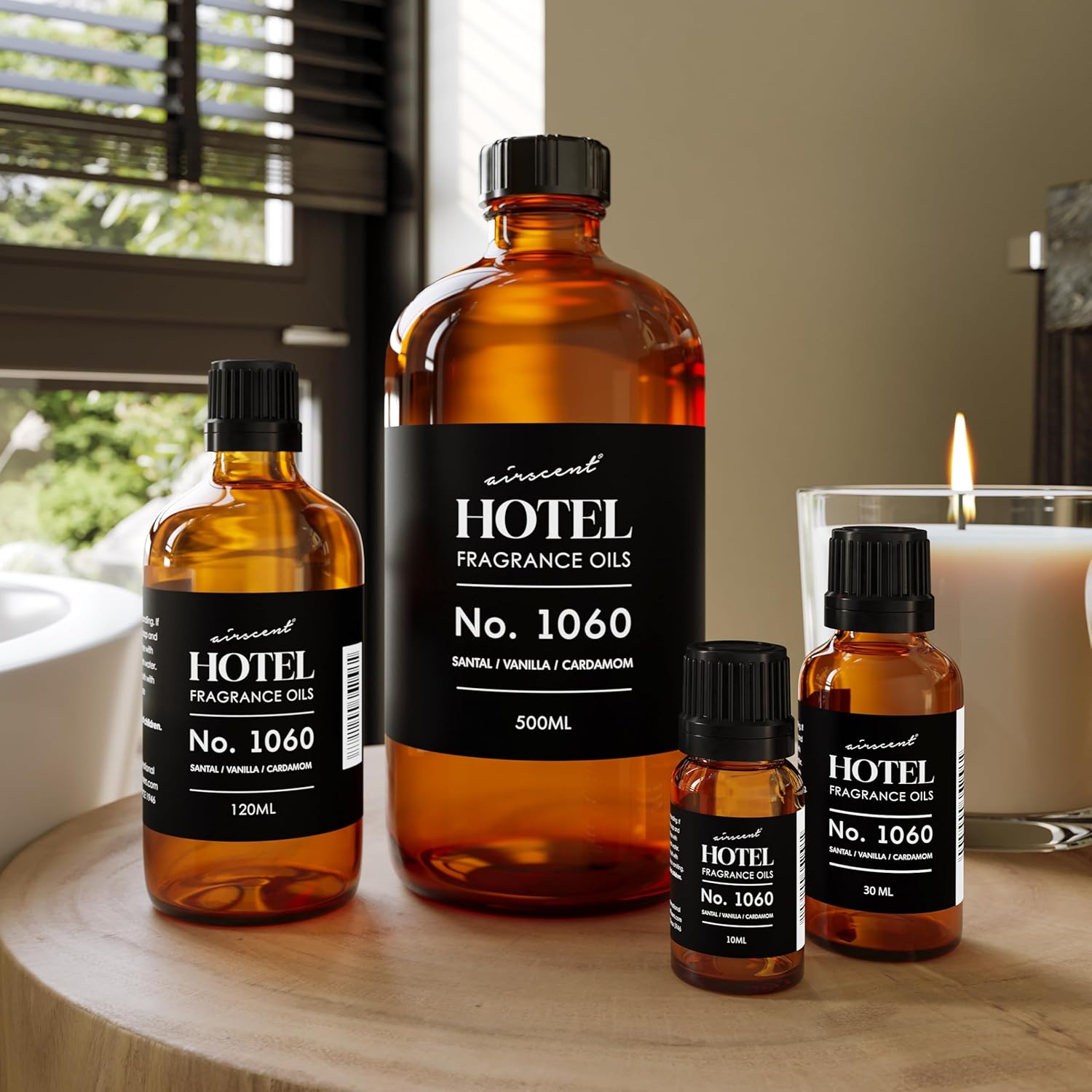 AirScent No.1060 Diffuser Oil - Santal, Vanilla, Cardamom - Fragrance Oil for Ultrasonic and Waterless Diffusers and Crafting - 10 mL, 0.34 fl oz Glass Dropper Bottle