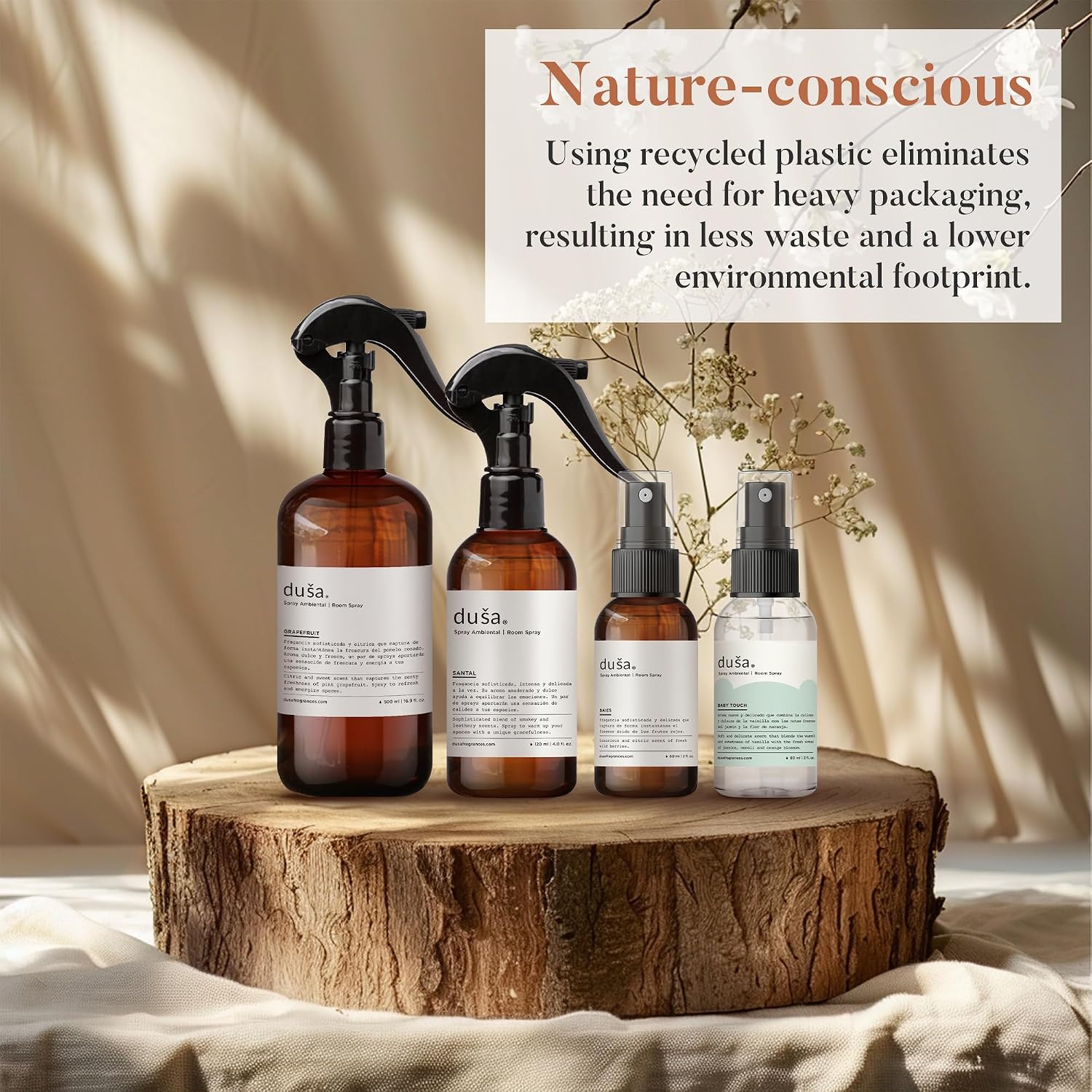 Dusa Baies Room Spray Linen Spray - 2 oz - Natural Air Freshener & Linen Mist for Home - Ultimate Home Fragrance, Bed Room Essentials & Soothing Fabric - Eco-Friendly Odor Eliminator w/Aromatherapy