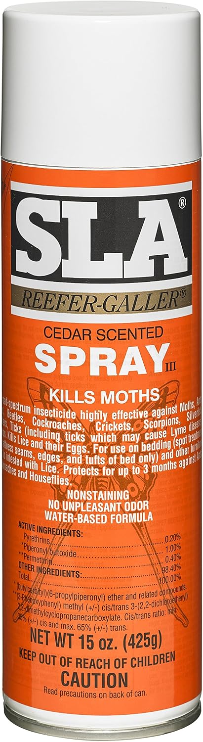 Reefer Galler SLA Cedar Scented Moth Repellent Spray, Pack of 3 | Kills Moths, Kills Bed Bugs, Kills Pests on Contact
