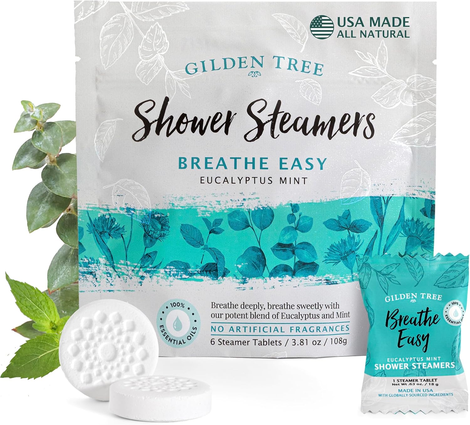 Breathe Easy Shower Steamers + Callus & Cracked Heel Cream with 40% Urea, Shea Butter and Organic Aloe Vera
