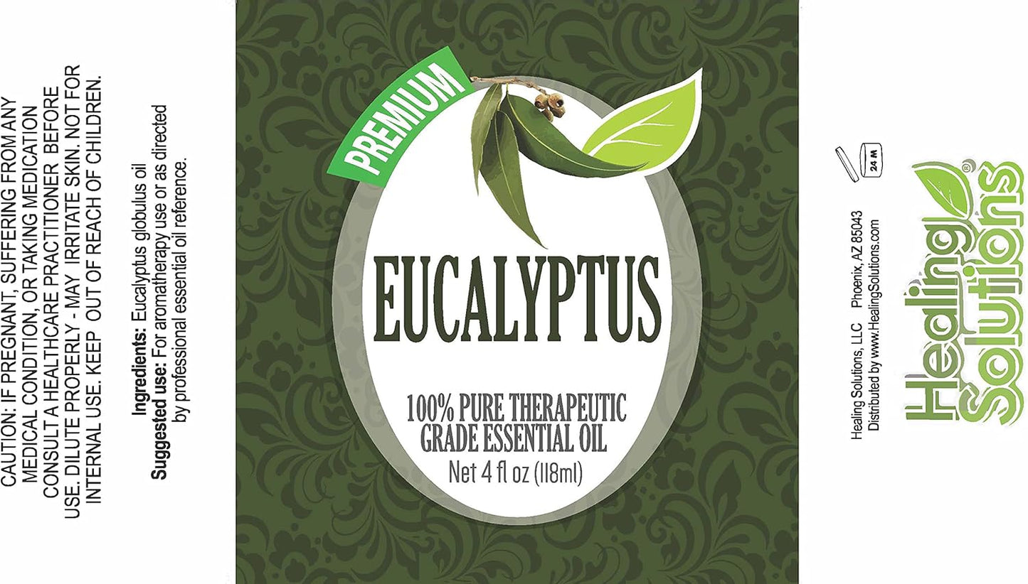 Healing Solutions 120ml Oils - Eucalyptus Essential Oil - 4 Fluid Ounces