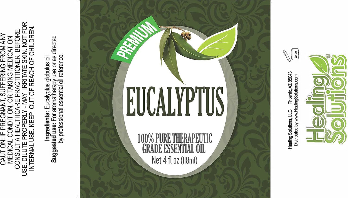 Healing Solutions 120ml Oils - Eucalyptus Essential Oil - 4 Fluid Ounces