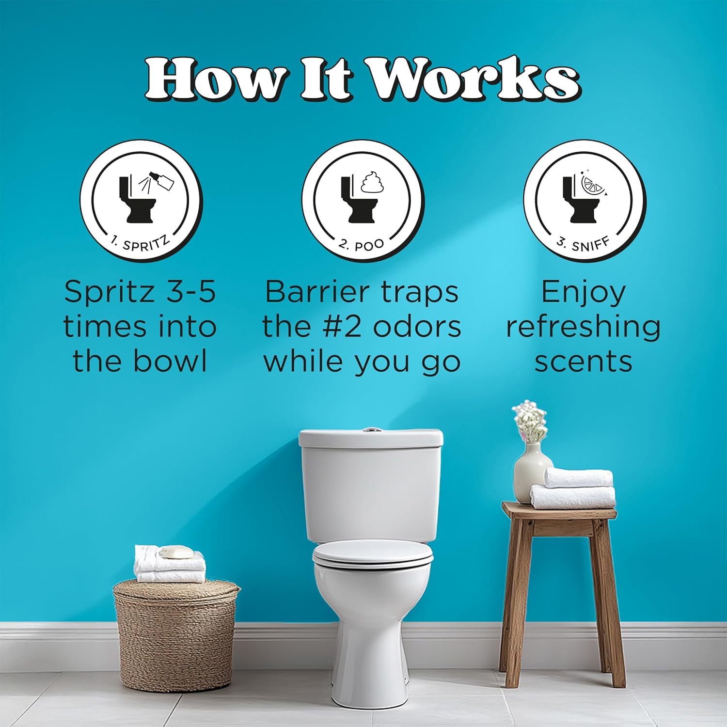 Poo-Pourri Before-You-Go Toilet Spray, Fresh Sea Salt, 4 Fl Oz, Up to 200 Uses, Bathroom Odor Deodorizer, Plant-Based with Essential Oils, for Home or Work, Sea Salt, Bergamot & Eucalyptus Scent