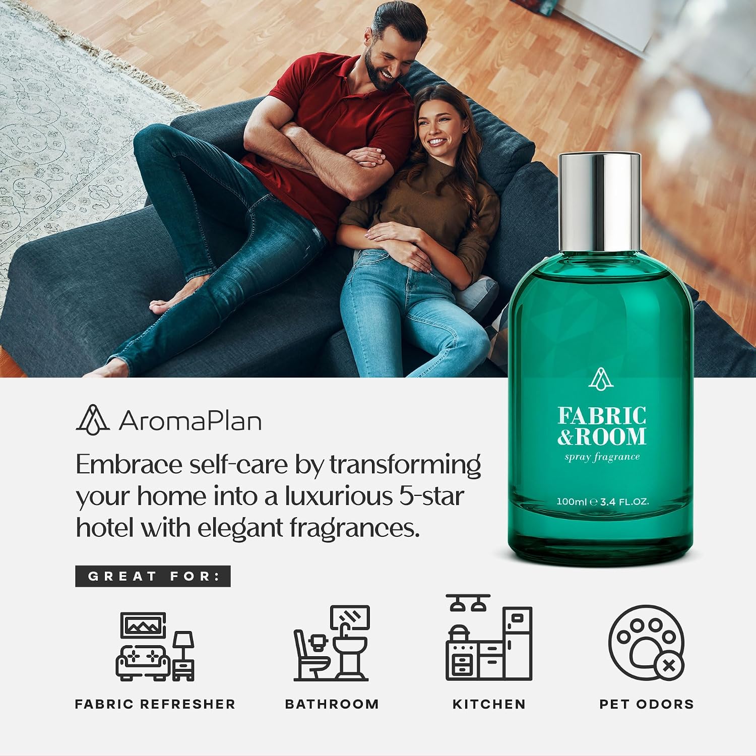 AromaPlan Natural Room Spray & Car Fragrance Kit, My Way-Concentrated, Non-Toxic, Odor Eliminator & Long Lasting- Room Spray Air Freshener- Home, Car, Linen- 5 Star Hotel Scent Fragrance (100&30 ml)