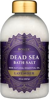 Bokek Bokek Organic Lavender Bath Salt, Dead Sea Salt Scented With Certified Organic Essential Oil, 20 Ounce Jar, White, Lavender, 20 ounces