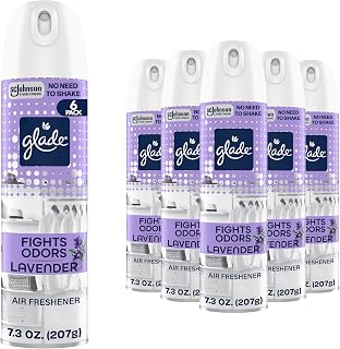 Glade Air Freshener Room Spray, Lavender Scent, Odor Fighting to Deliver Long Lasting Freshness, 7.3 Oz, 6 Count