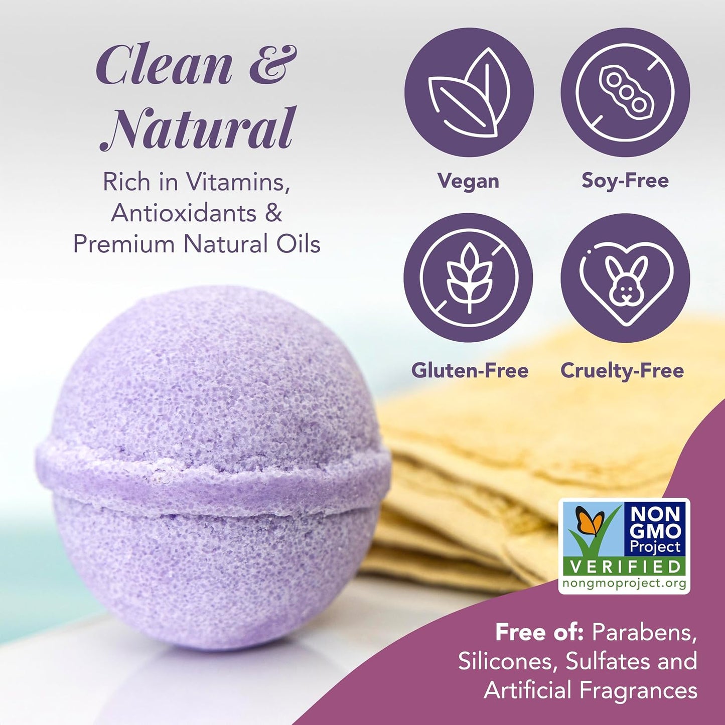 Saavy Naturals Bath Bombs – Relaxing Foaming Fizz Bubbles, Organic Bath Bombs for Women and Kids with Jojoba Oil - Gentle for Sensitive Skin - Made in USA - Lavender Chamomile (1 Pack) - 12 oz