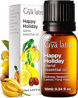 Gya Labs Happy Holiday Essential Oil Blend - Comforting & Uplifting, Festive Season Aromatherapy Oil (0.34 Fl Oz)