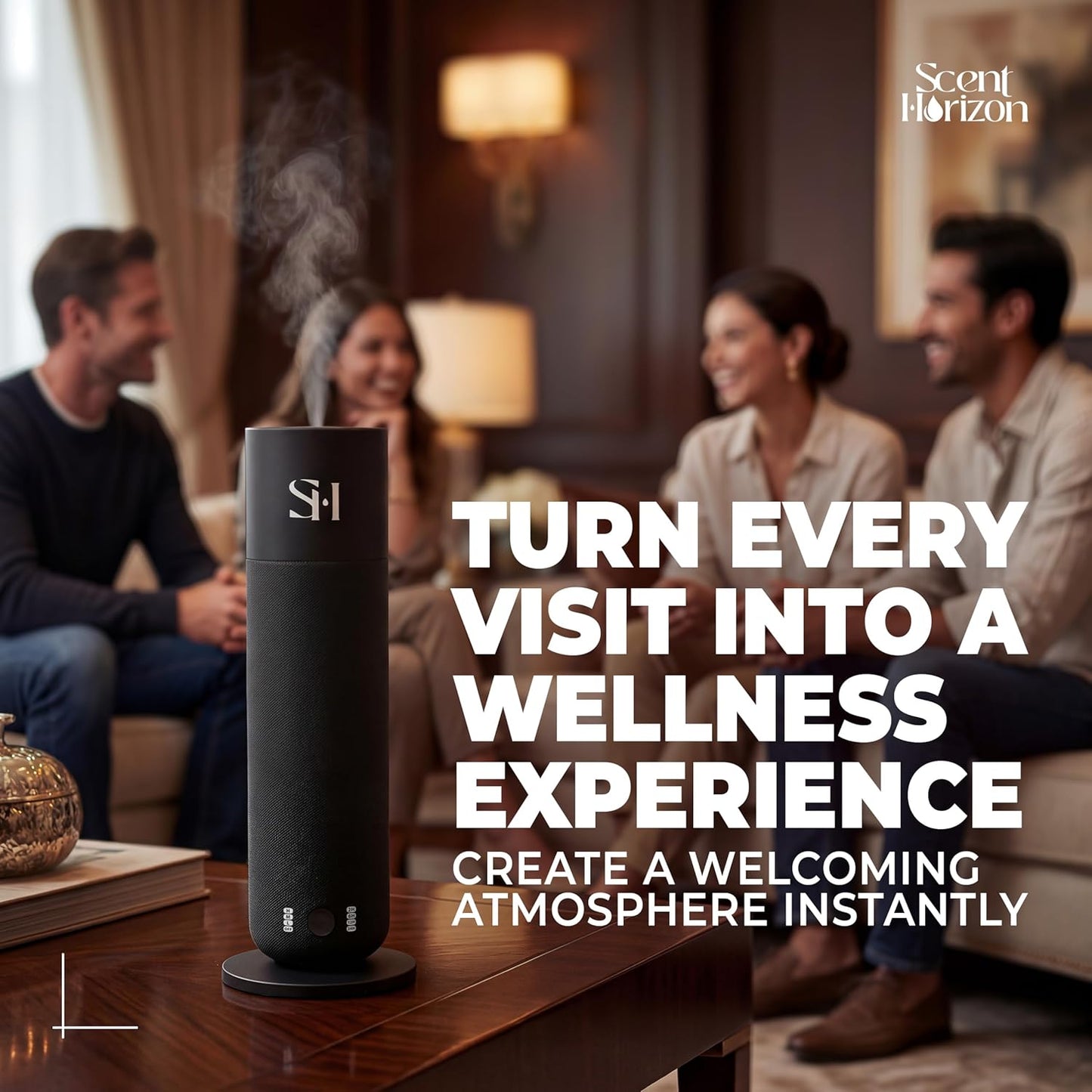 Hotel Waterless Scent Diffuser for Home Large Room - Tower Design 2026, Oil Diffusers for Home, Hotel Aroma Oil Diffuser, Luxury ColdAir Home Diffuser for Office & Whole House, Set 3x15ml Diffuser Oil