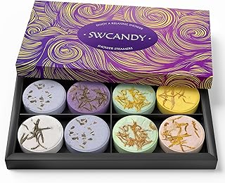 Shower Steamers Aromatherapy Birthday Gifts for Women - SWCANDY 8 Pcs Travel Essentials, Hotel Shower Spa Holidays Mom Wife Grandma Sister Her Self Care Relaxation with Natural Essential Oils Home