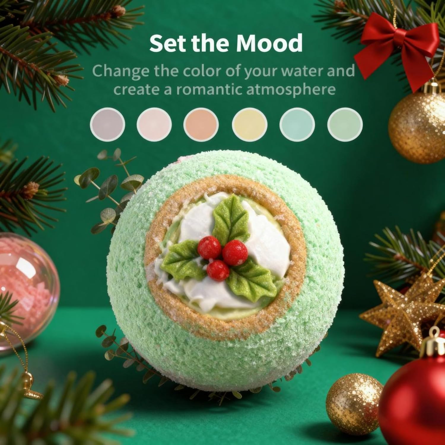 Christmas Surprise Bath Bomb, Bath Bombs with Surprise Inside – Holiday Gift Set, Festive Bath Fizzies for Relaxing Soak, Natural & Skin-Friendly Bath Balls